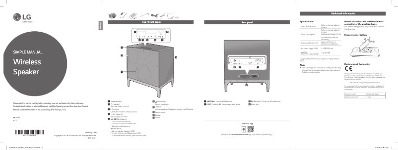 Image de la première page du manuel de l'appareil AJ7