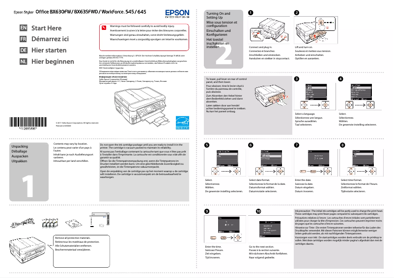 Página 1 del manual Guía de instalación Epson Stylus Office BX635FWD