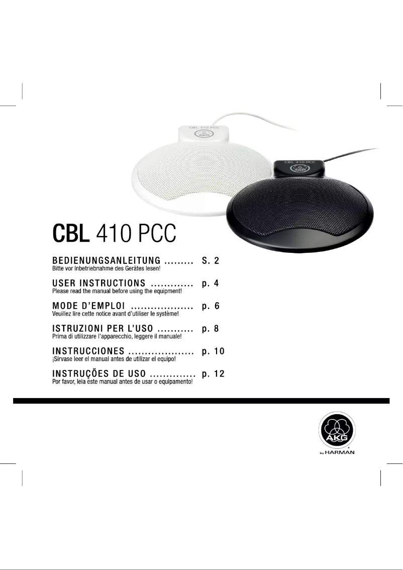 Image de la première page du manuel de l'appareil CBL410 PCC