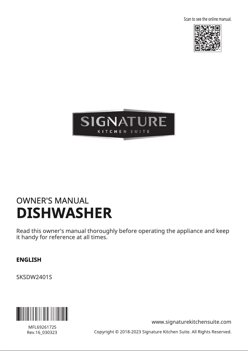 Page n°1 - Manuel utilisateur Signature SKSDW2401S
