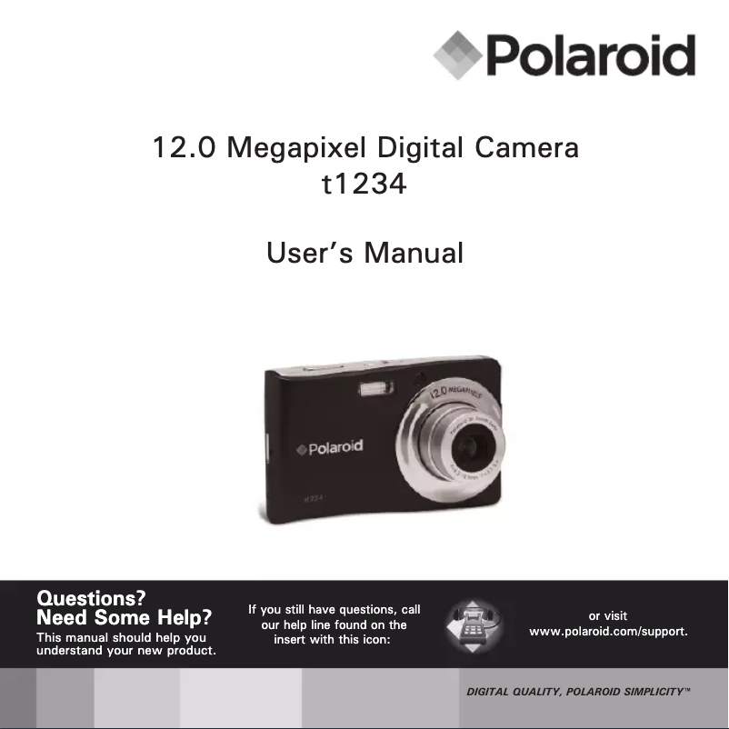 Page 1 de la notice Manuel utilisateur Polaroid t1234