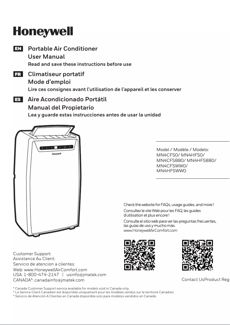 Page 1 de la notice Manuel utilisateur Honeywell MN4CFSBB0