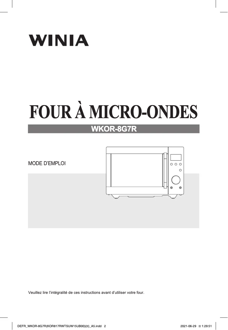 Image de la première page du manuel de l'appareil WKOR-8G7R