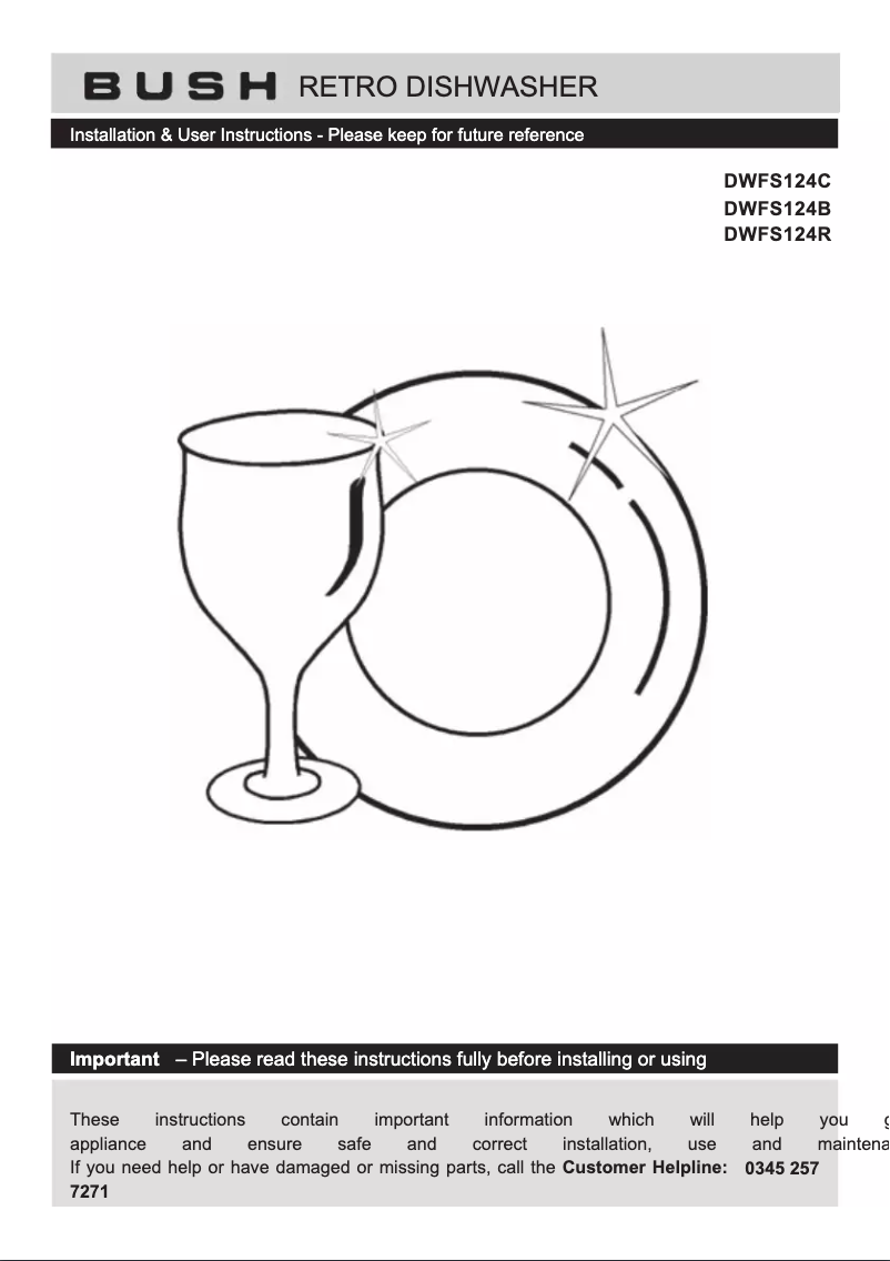 Page 1 de la notice Manuel utilisateur Bush DWFS124C