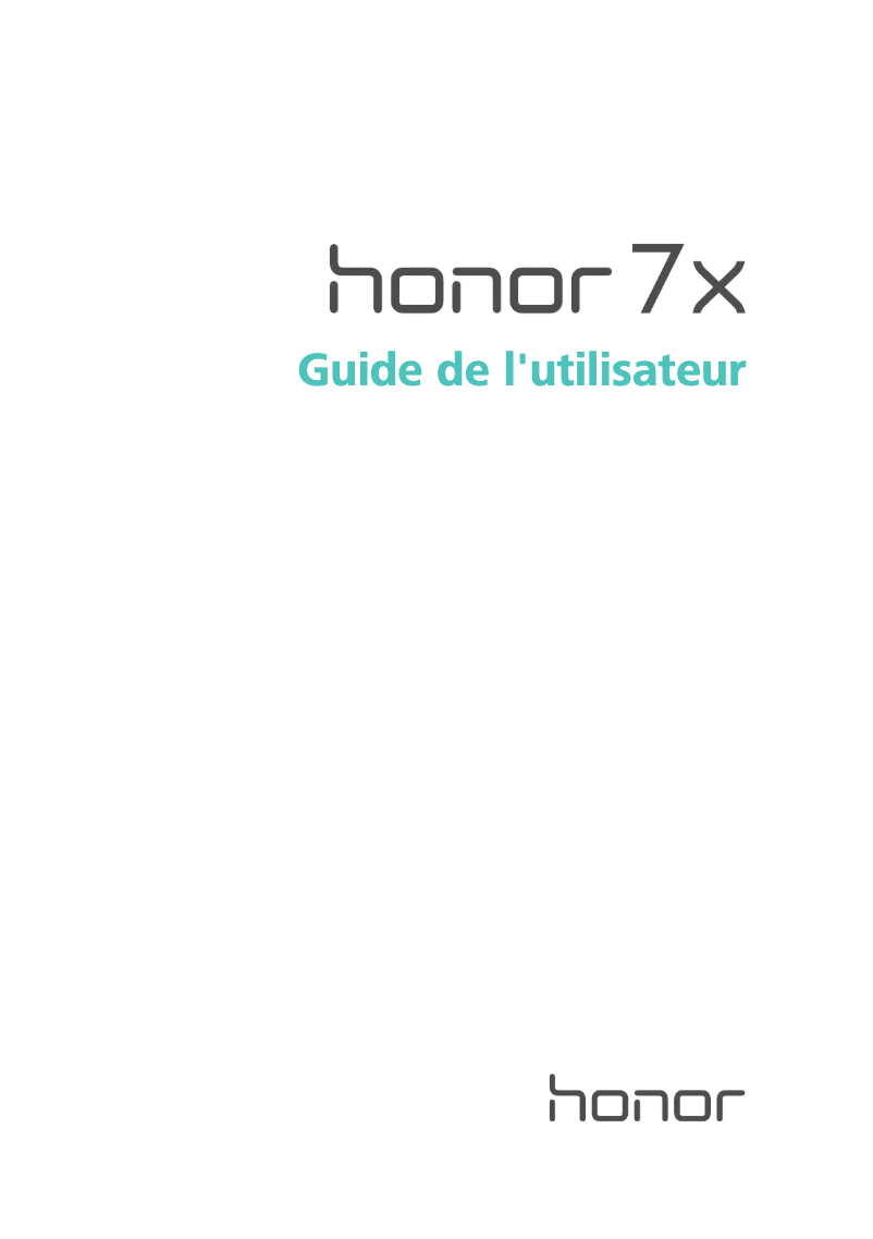 Page n°1 - Manuel utilisateur Honor 7X