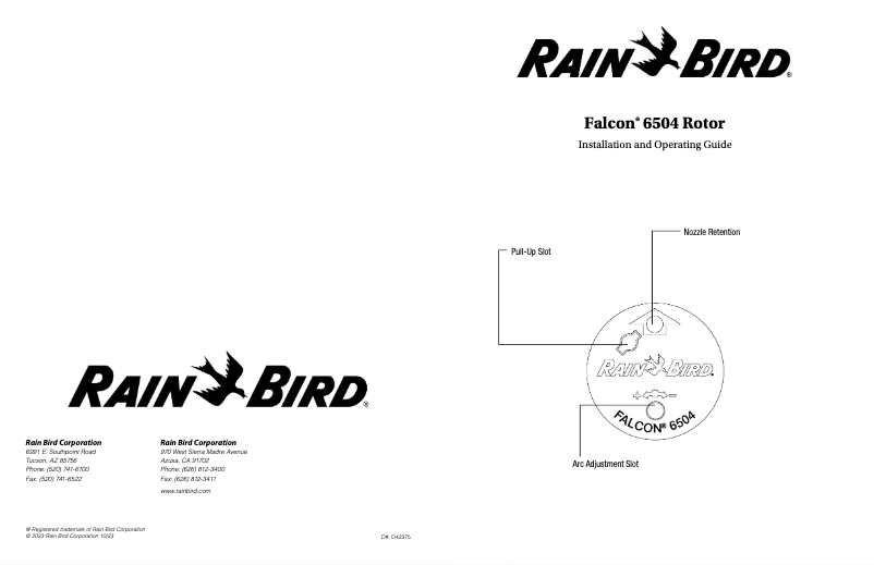 Page n°1 - Manuel utilisateur Rain Bird Falcon 6504