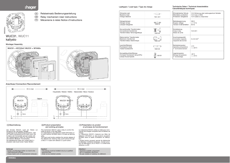 Image de la première page du manuel de l'appareil WUC11