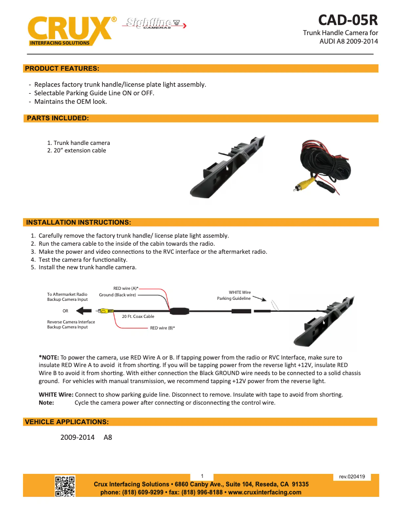 Imagen de la primera página del manual del dispositivo CAD-05R
