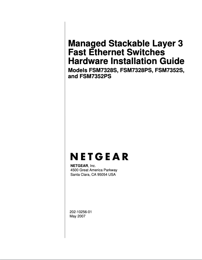 Page n°1 - Guide d'installation Netgear FSM7328S