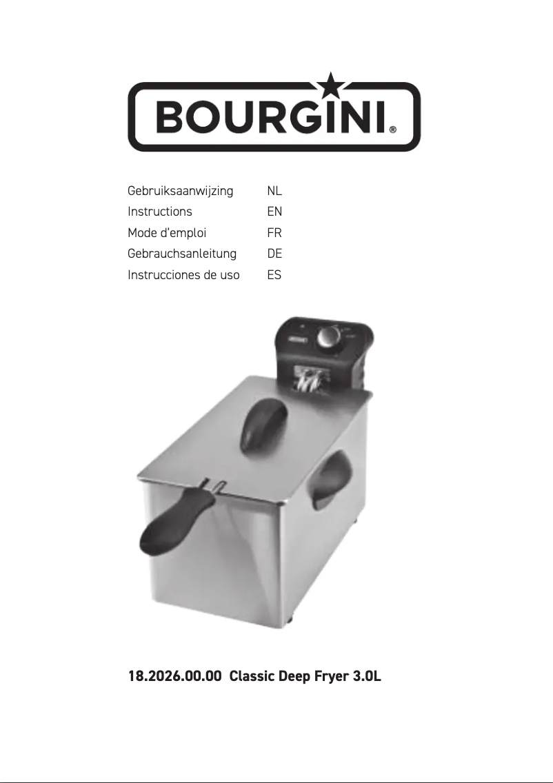 Page 1 de la notice Manuel utilisateur Bourgini Classic Deep Fryer 3.0L
