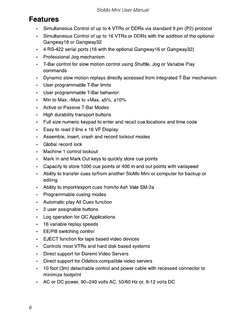 Page 1 de la notice Manuel utilisateur JLCooper SloMo Mini