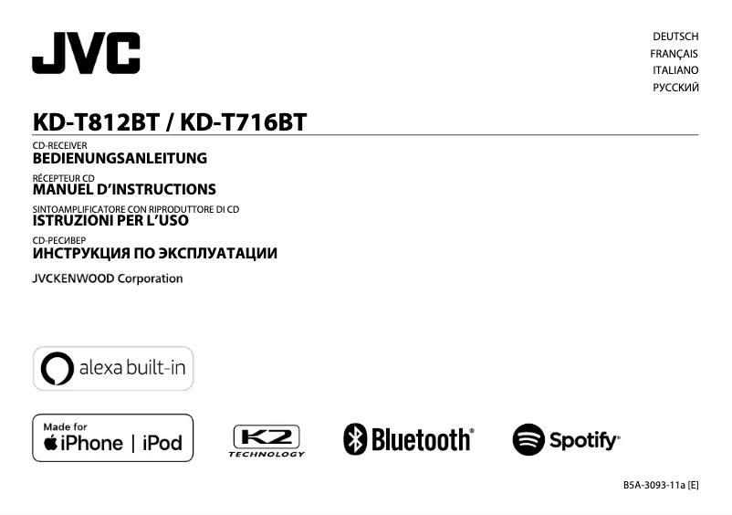 Página 1 del manual Manual de usuario JVC KD-T812BT