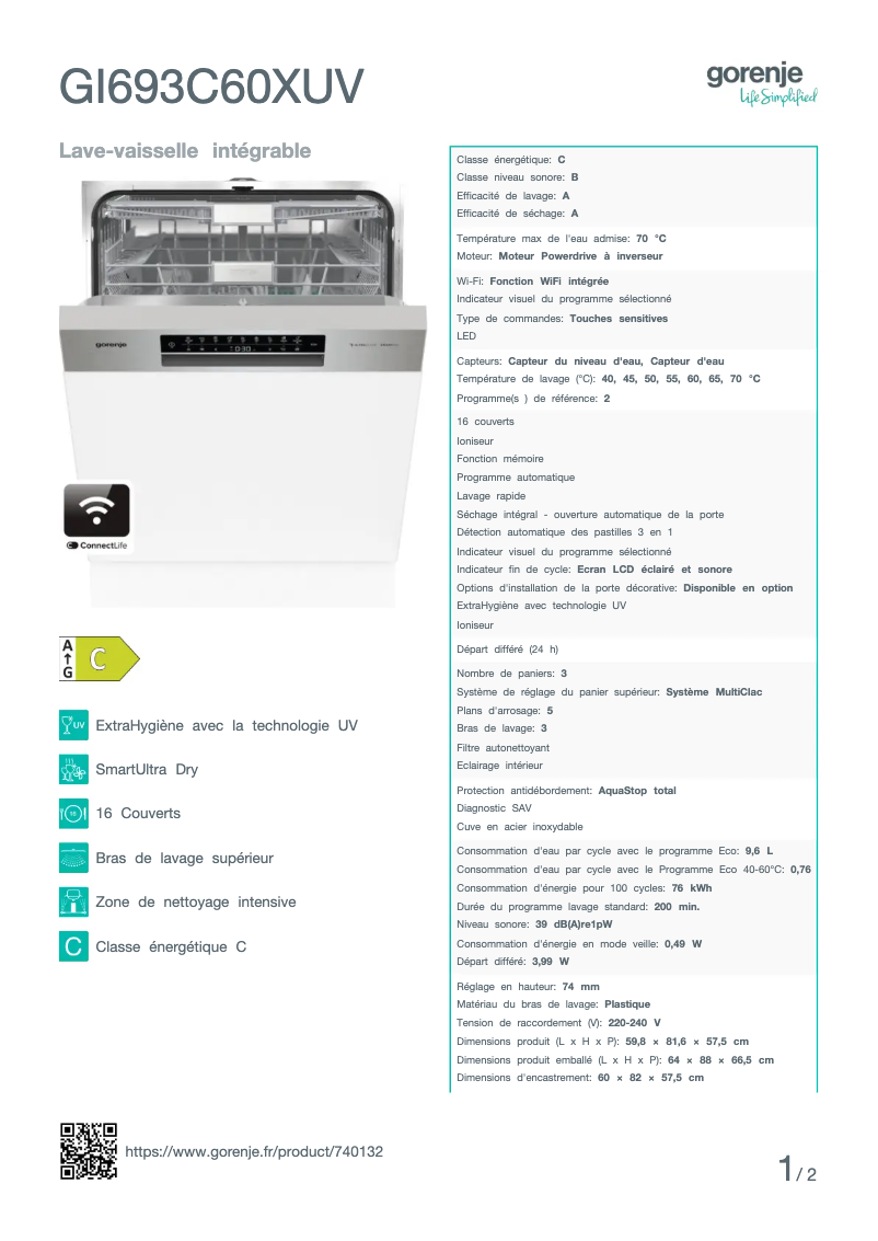 Image de la première page du manuel de l'appareil GI693C60XUV