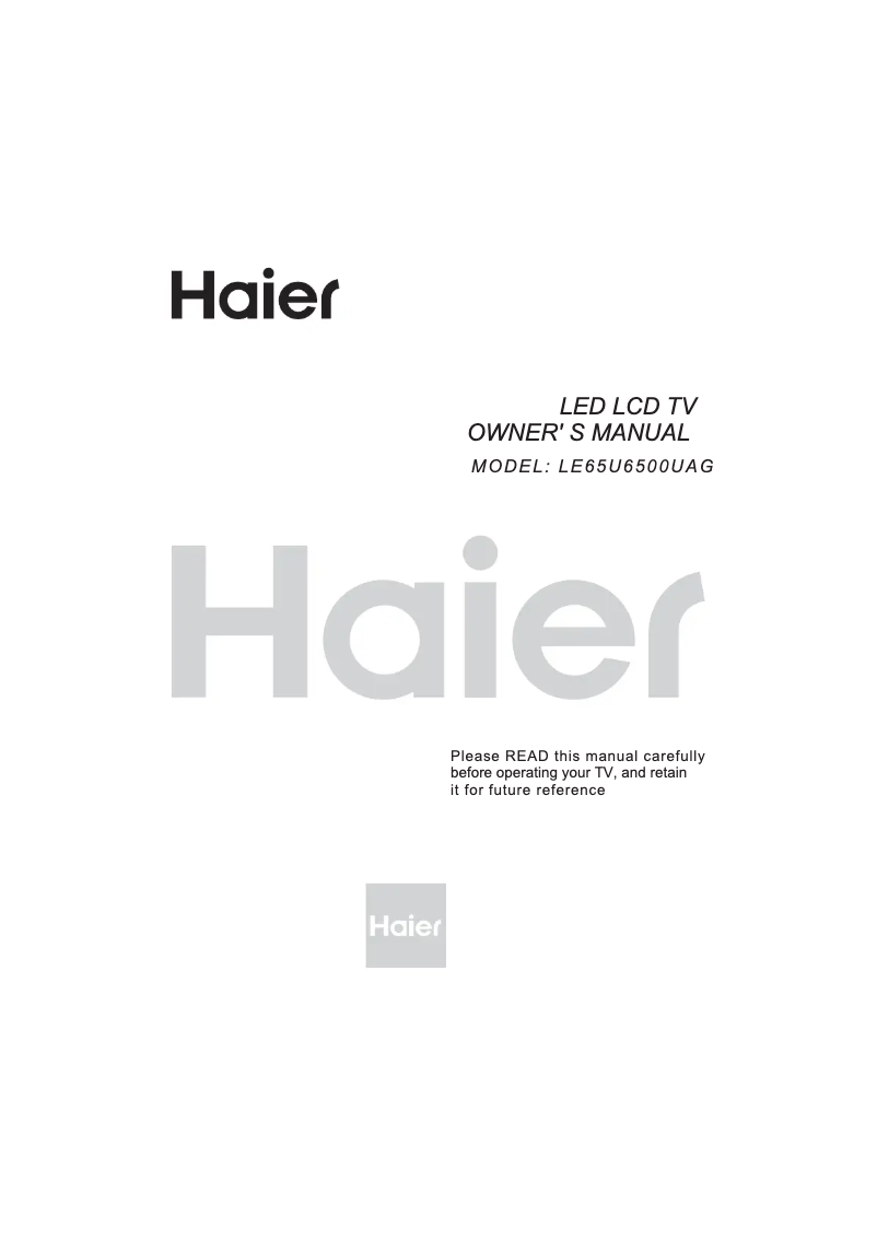 Page 1 de la notice Manuel utilisateur Haier LE55U6500UAG