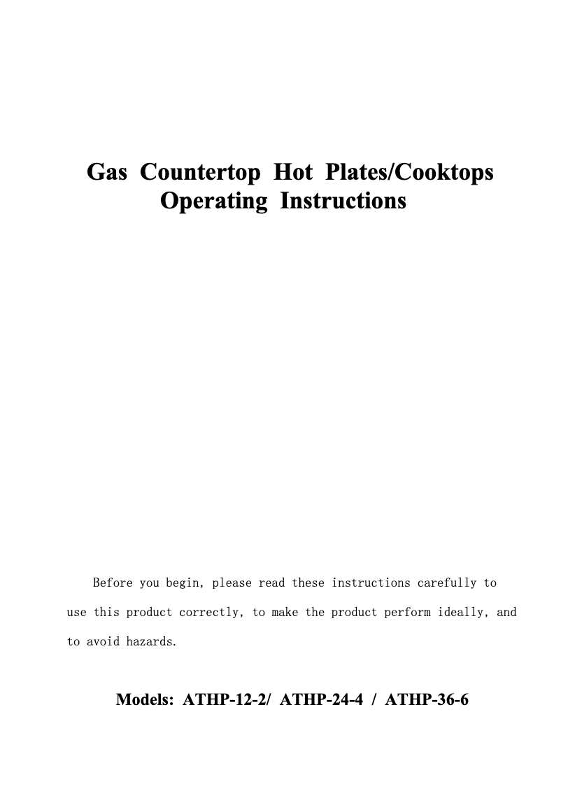 Página 1 del manual Manual de usuario Atosa CookRite ATHP-12-2