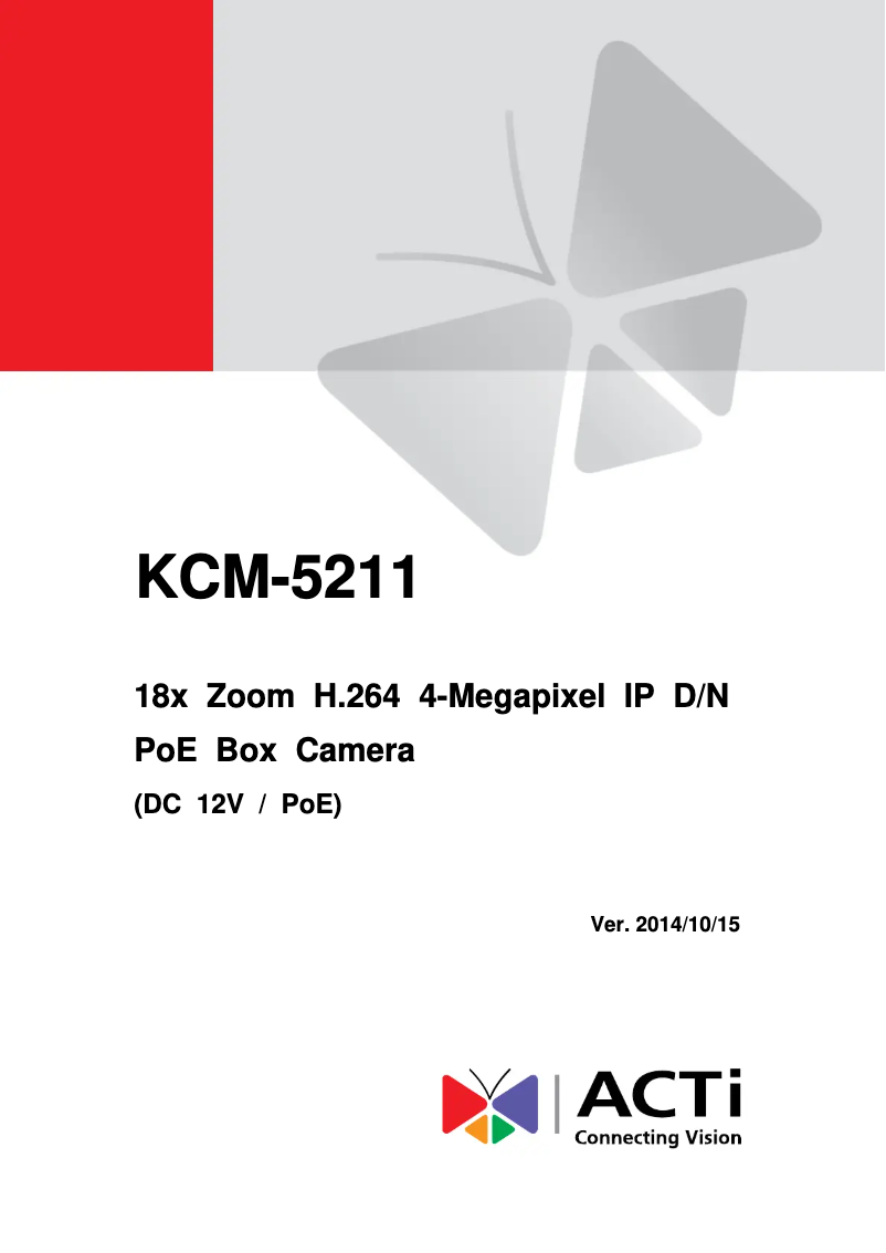 Page n°1 - Manuel utilisateur ACTi KCM-5211