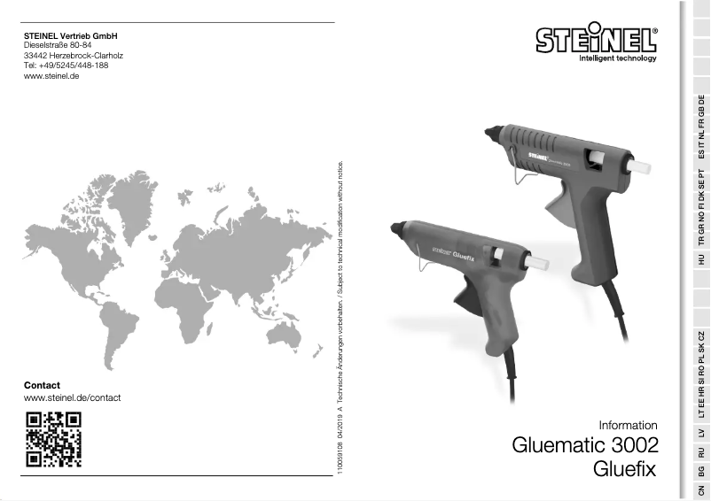 Page 1 de la notice Manuel utilisateur Steinel Gluefix
