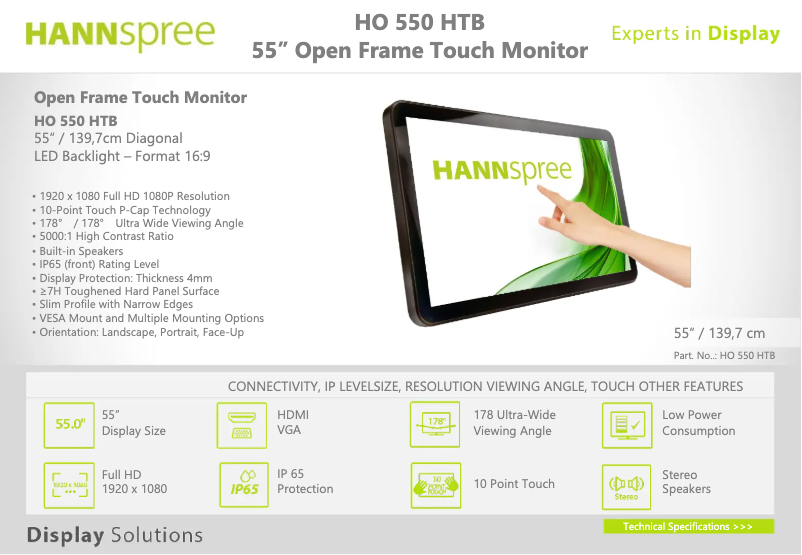 Page 1 de la notice Manuel utilisateur Hannspree HO 550 HTB