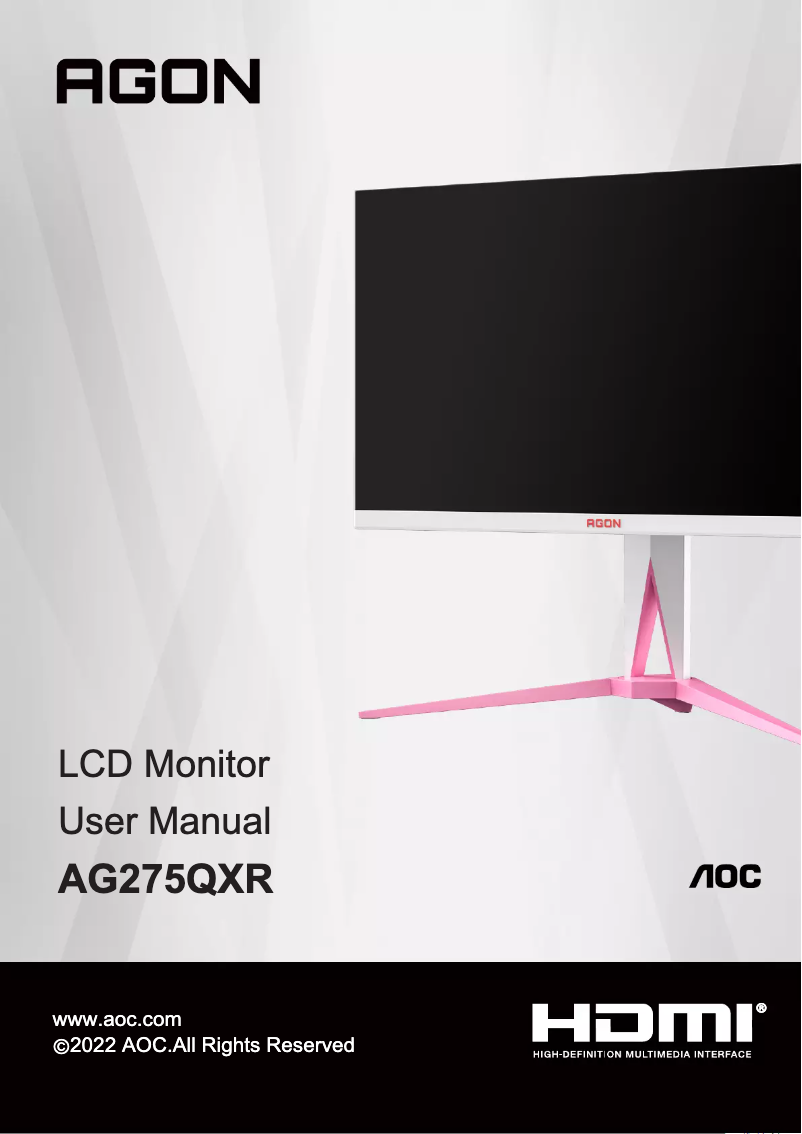 Image de la première page du manuel de l'appareil AGON AG275QXR