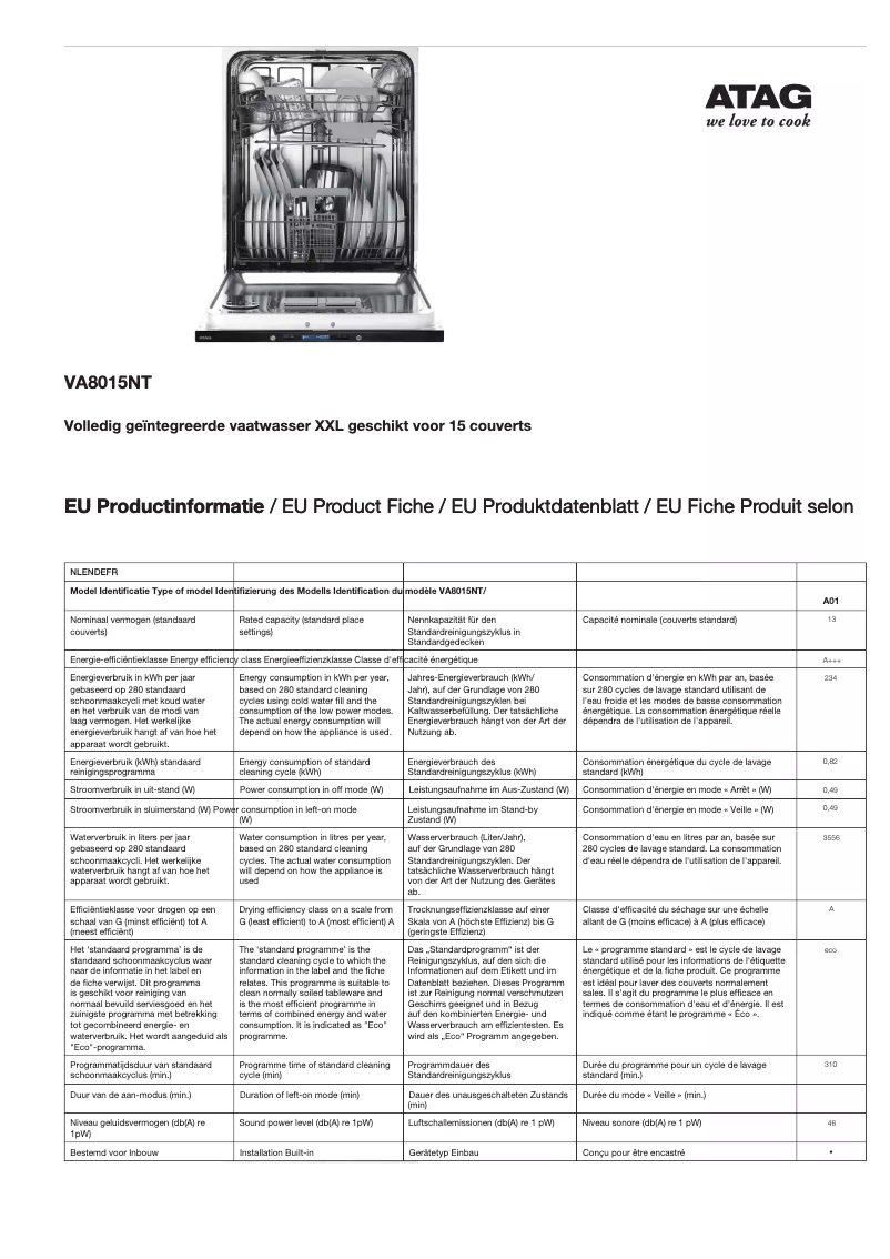 Image de la première page du manuel de l'appareil VA8015NT
