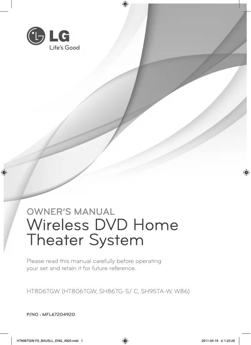 Image de la première page du manuel de l'appareil HT806TGW