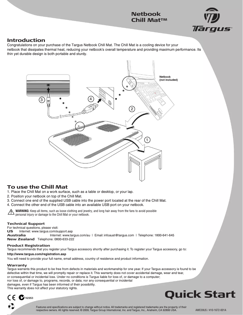 Page 1 of the manual User Manual Targus AWE39US1