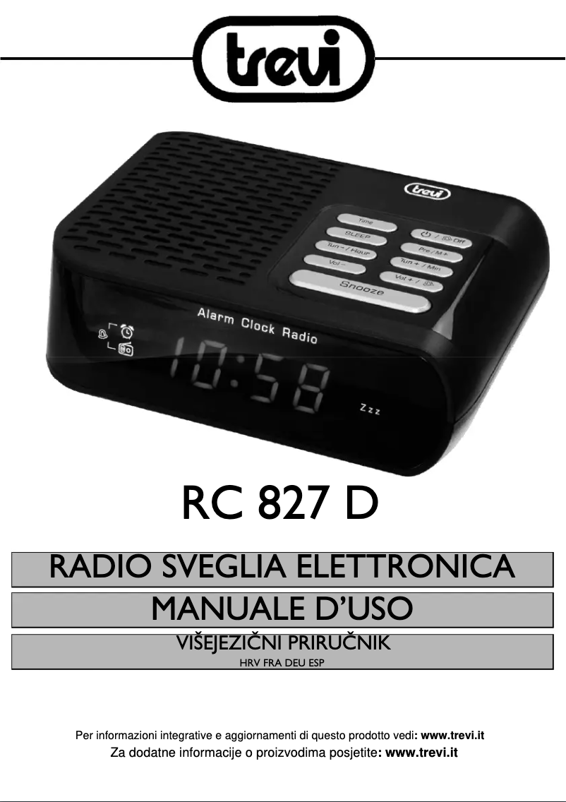 Page 1 de la notice Manuel utilisateur Trevi RC 827 D