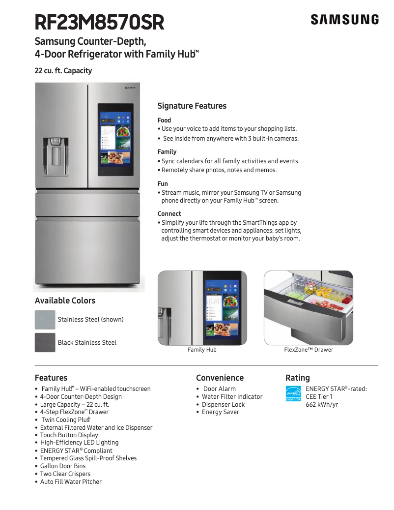 Image de la première page du manuel de l'appareil RF23M8570S