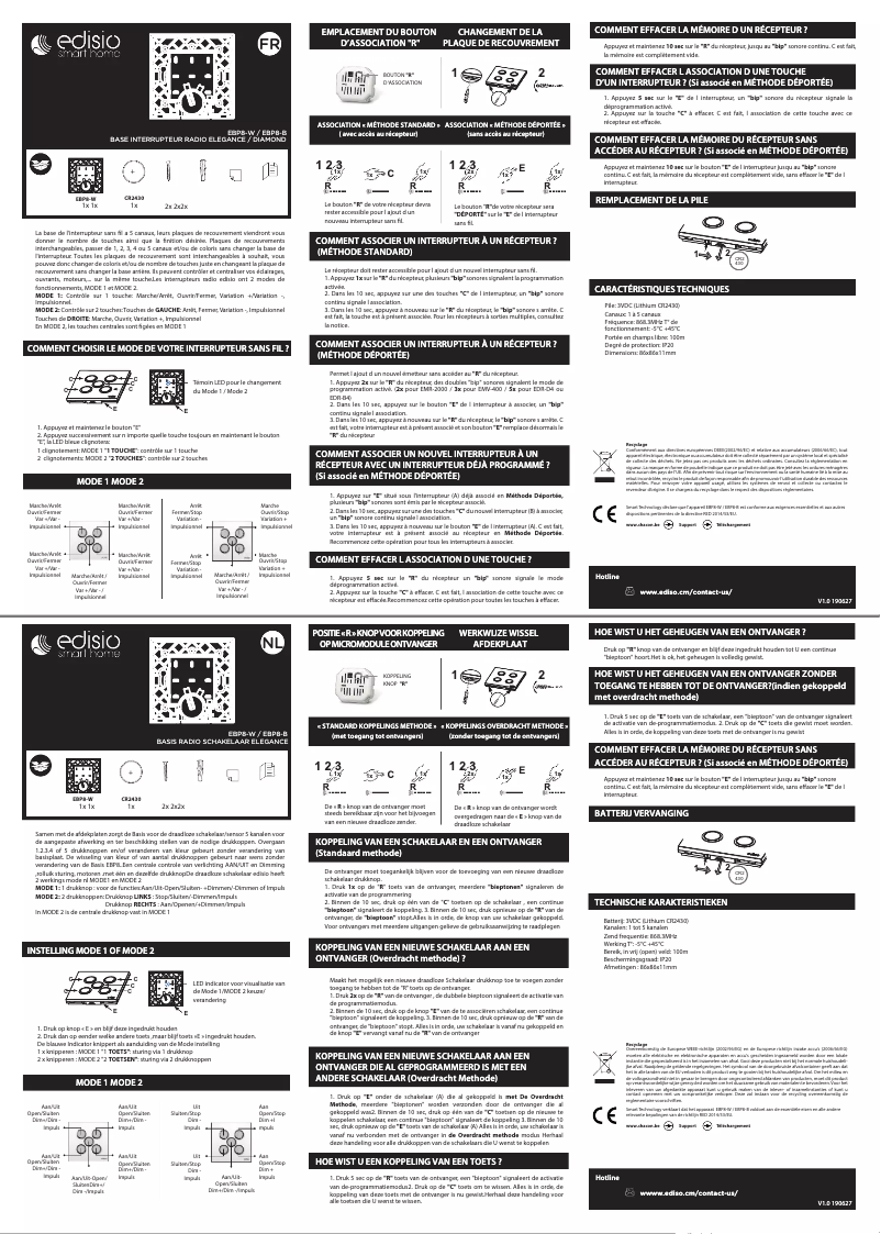 Page n°1 - Manuel utilisateur Edisio EBP8-W