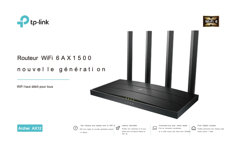 Image de la première page du manuel de l'appareil Archer AX12