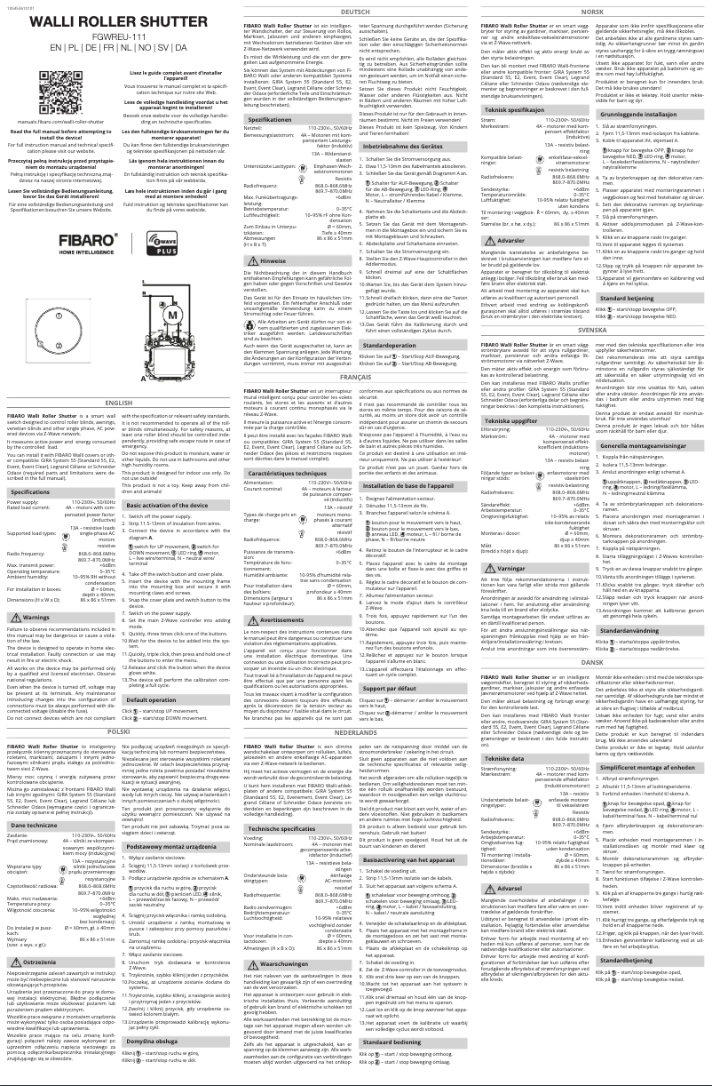 Image de la première page du manuel de l'appareil FGWREU-111