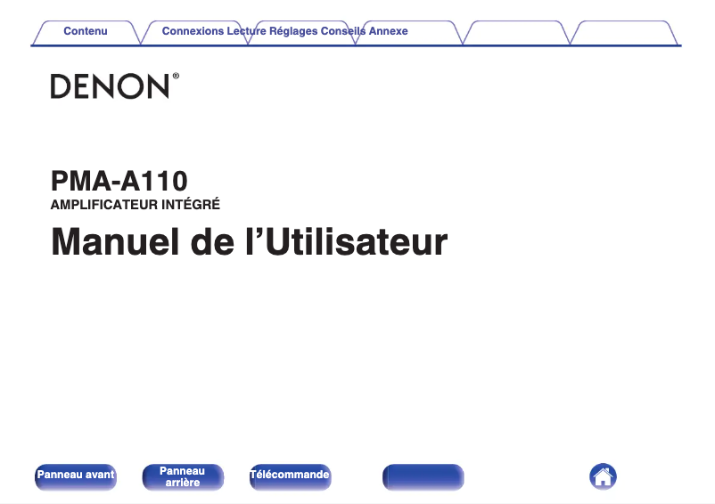 Page 1 de la notice Manuel utilisateur Denon PMA-A110