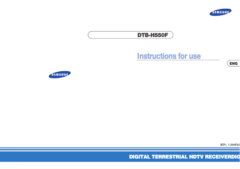 Page 1 de la notice Manuel utilisateur Samsung DTB-H550F