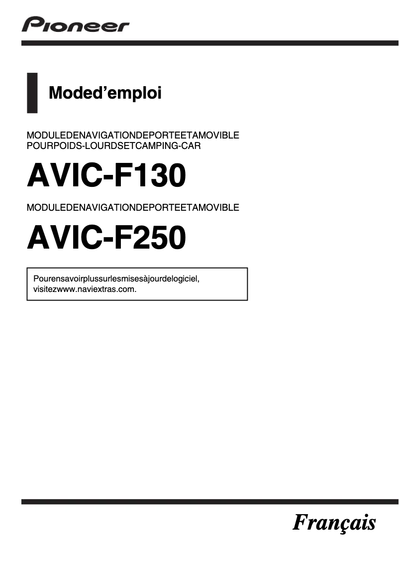 Image de la première page du manuel de l'appareil AVIC-F130