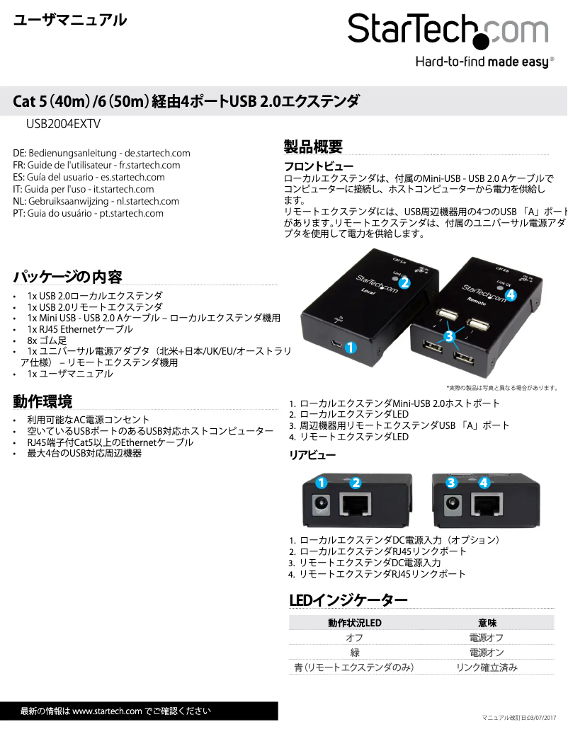 Image de la première page du manuel de l'appareil USB2004EXTV