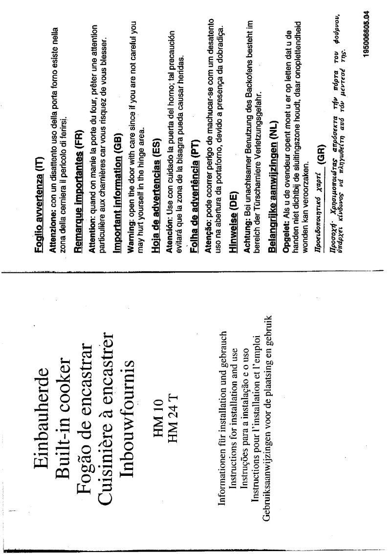 Page 1 de la notice Manuel utilisateur Ariston Thermo HM 24 T