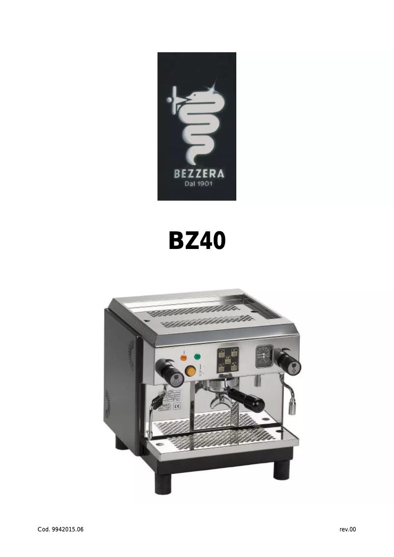 Page n°1 - Manuel utilisateur Bezzera BZ40