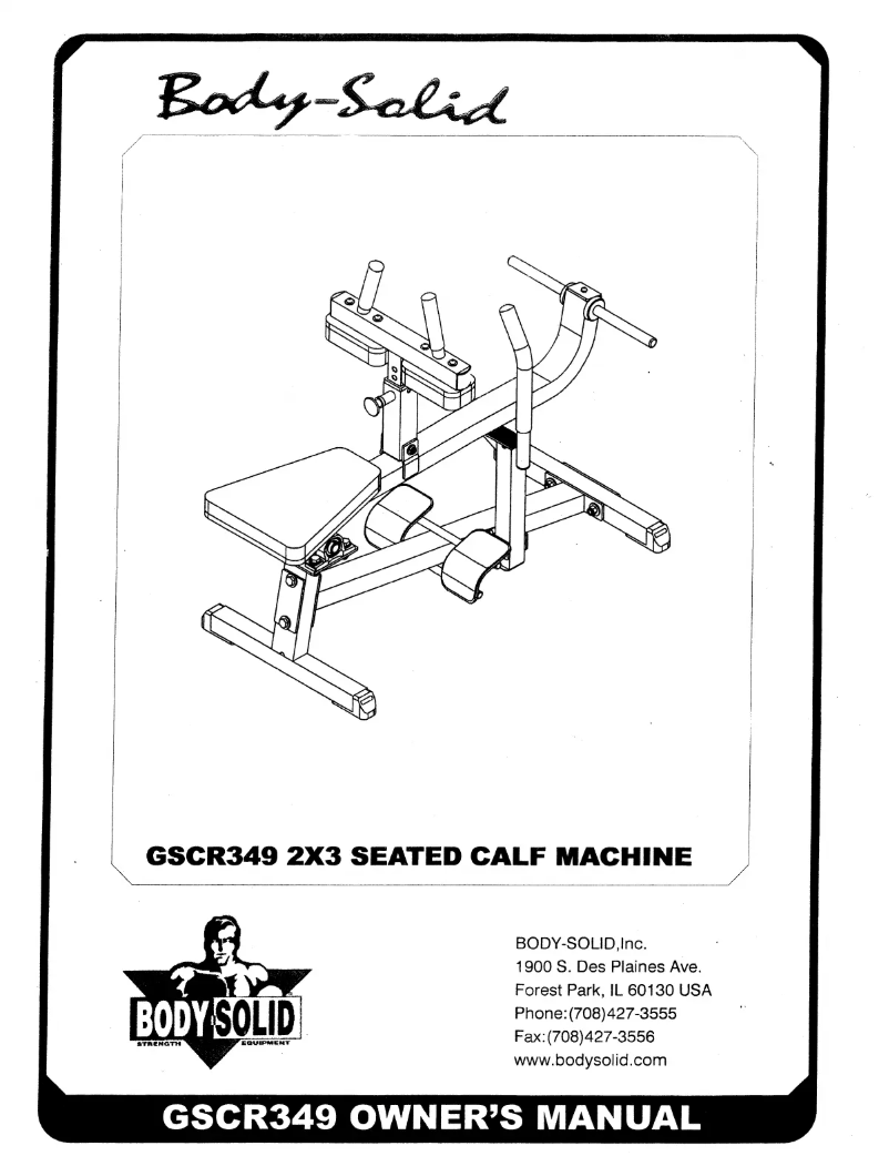 Page 1 de la notice Manuel utilisateur Body-Solid GSCR349