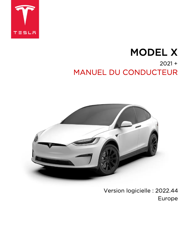 Page 1 de la notice Manuel utilisateur Tesla Model X (2021)