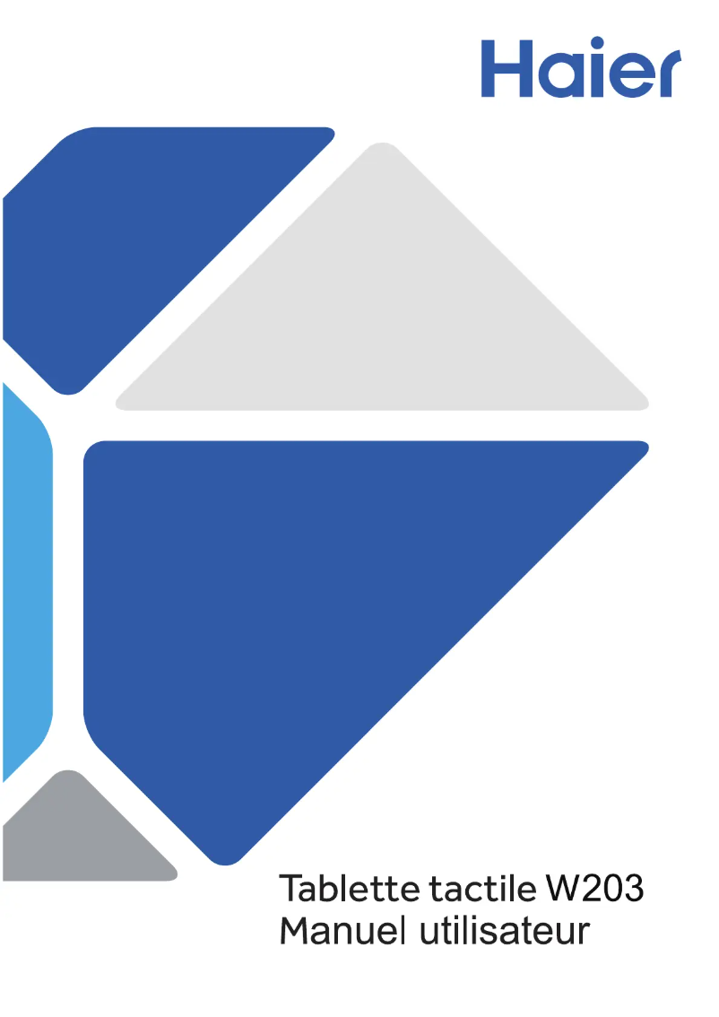 Page 1 de la notice Manuel utilisateur Haier Pad W203