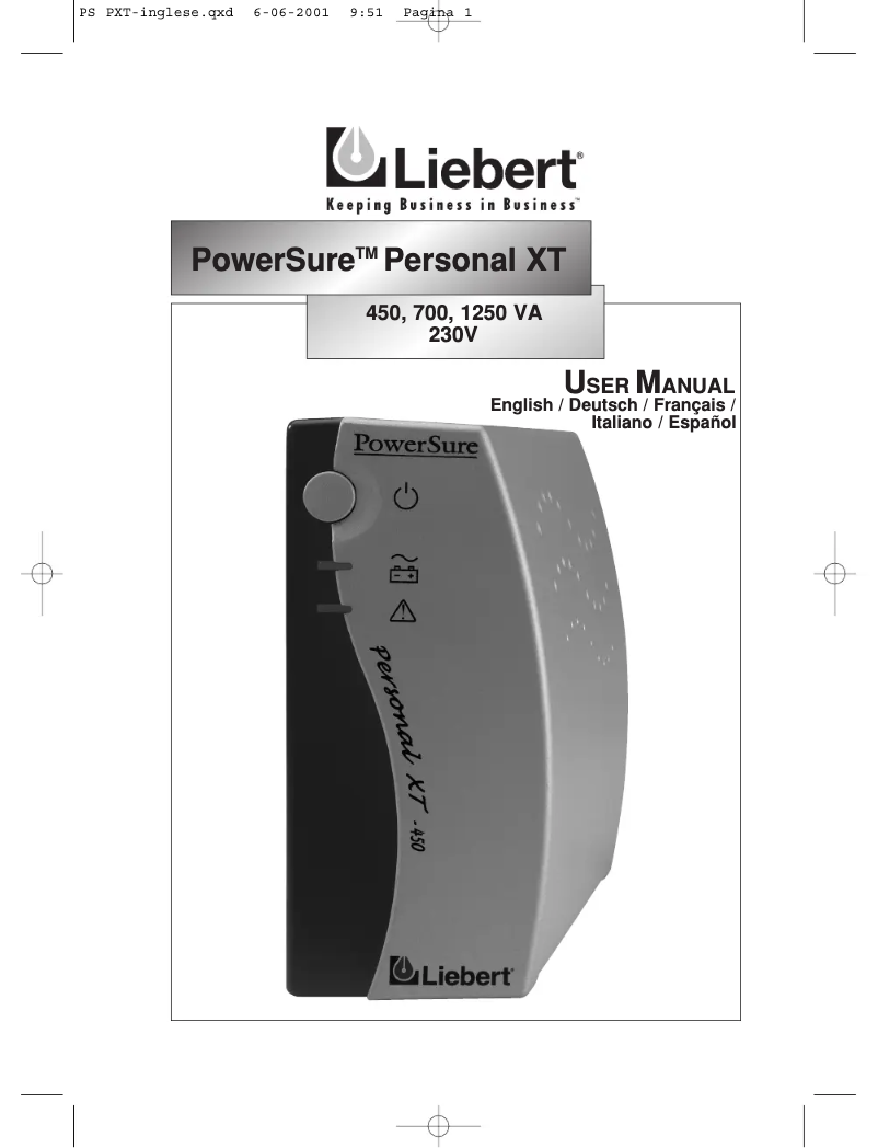 Image de la première page du manuel de l'appareil PowerSure Personal XT