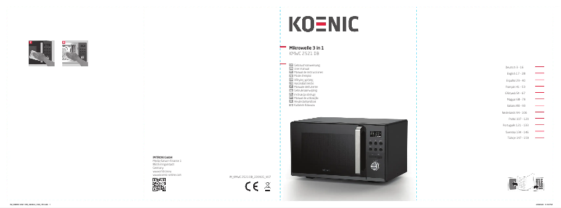 Image de la première page du manuel de l'appareil KMWC 2521 DB