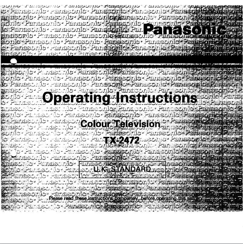 Page 1 of the manual User Manual Panasonic TX-2472