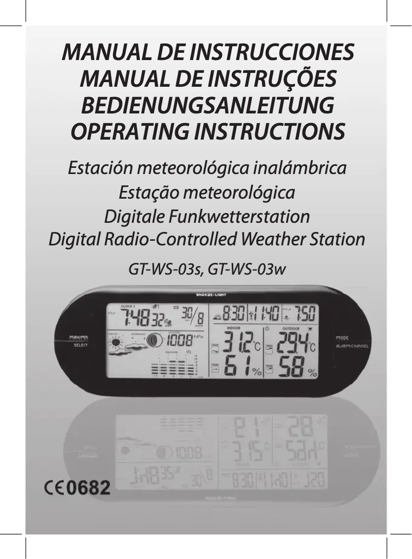Image de la première page du manuel de l'appareil GT-WS-03w