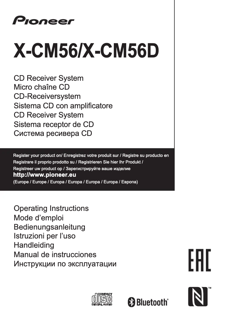 Page 1 de la notice Manuel utilisateur Pioneer X-CM56D
