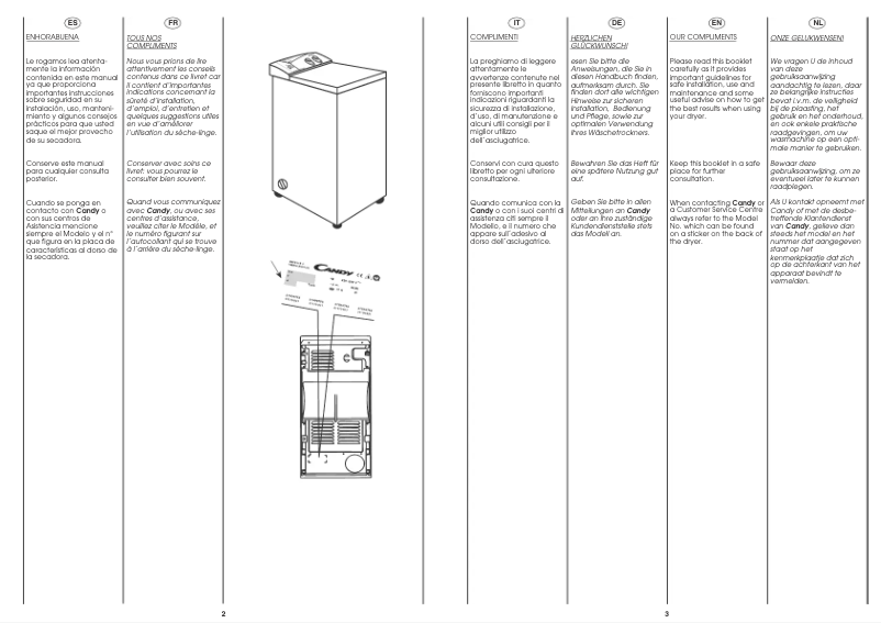Page 1 de la notice Manuel utilisateur Candy CST115