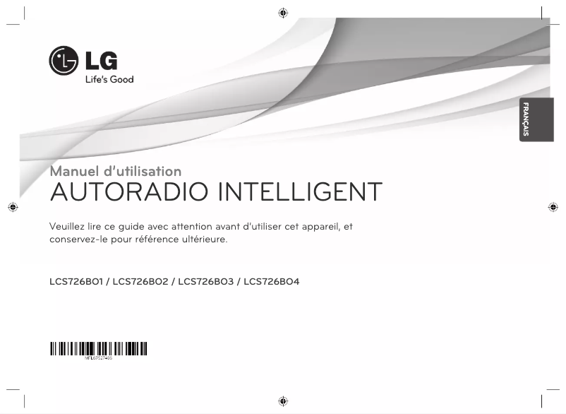 Page 1 de la notice Manuel utilisateur LG LCS726BO1