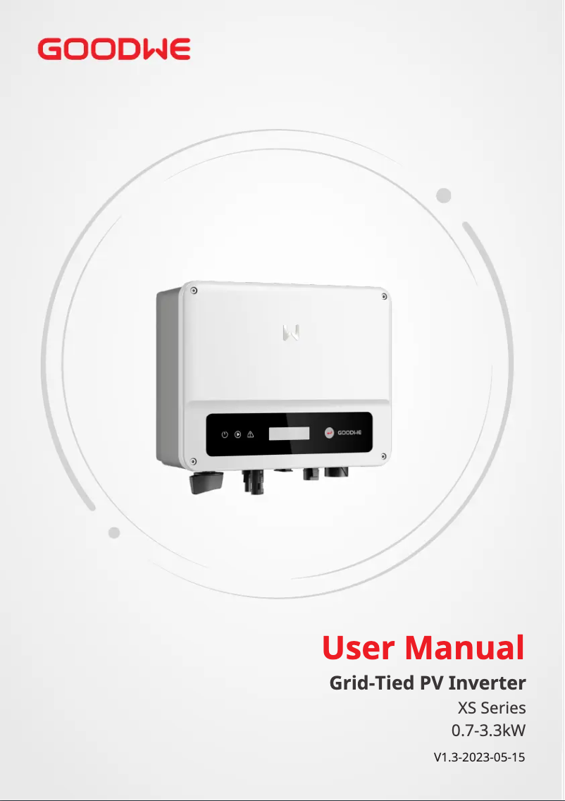 Page n°1 - Manuel utilisateur Goodwe 2500-XS