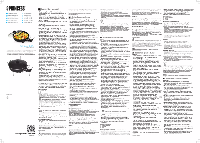Página 1 del manual Manual de usuario Princess Multi Wonder Chef Pro