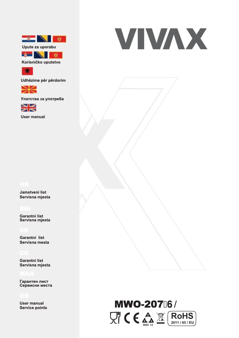 Page 1 de la notice Manuel utilisateur Vivax MWO-2076SL